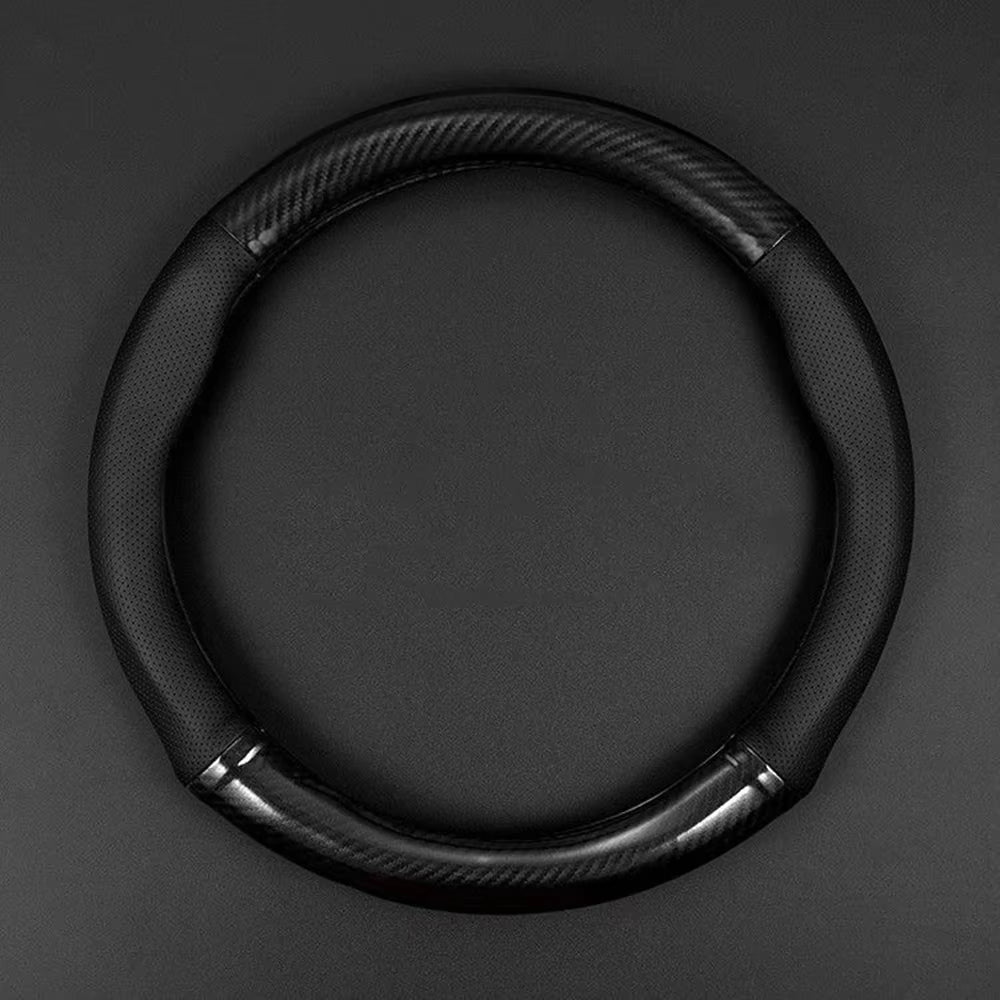 Universal Car Steering Wheel Cover Carbon Fiber Leather Three-Dimensional anti Slip, Timple and Fashionable Car Accessories