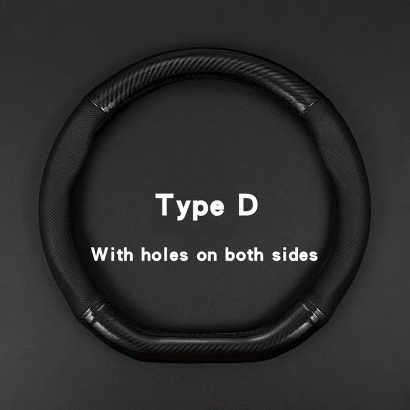 Universal Car Steering Wheel Cover Carbon Fiber Leather Three-Dimensional anti Slip, Timple and Fashionable Car Accessories