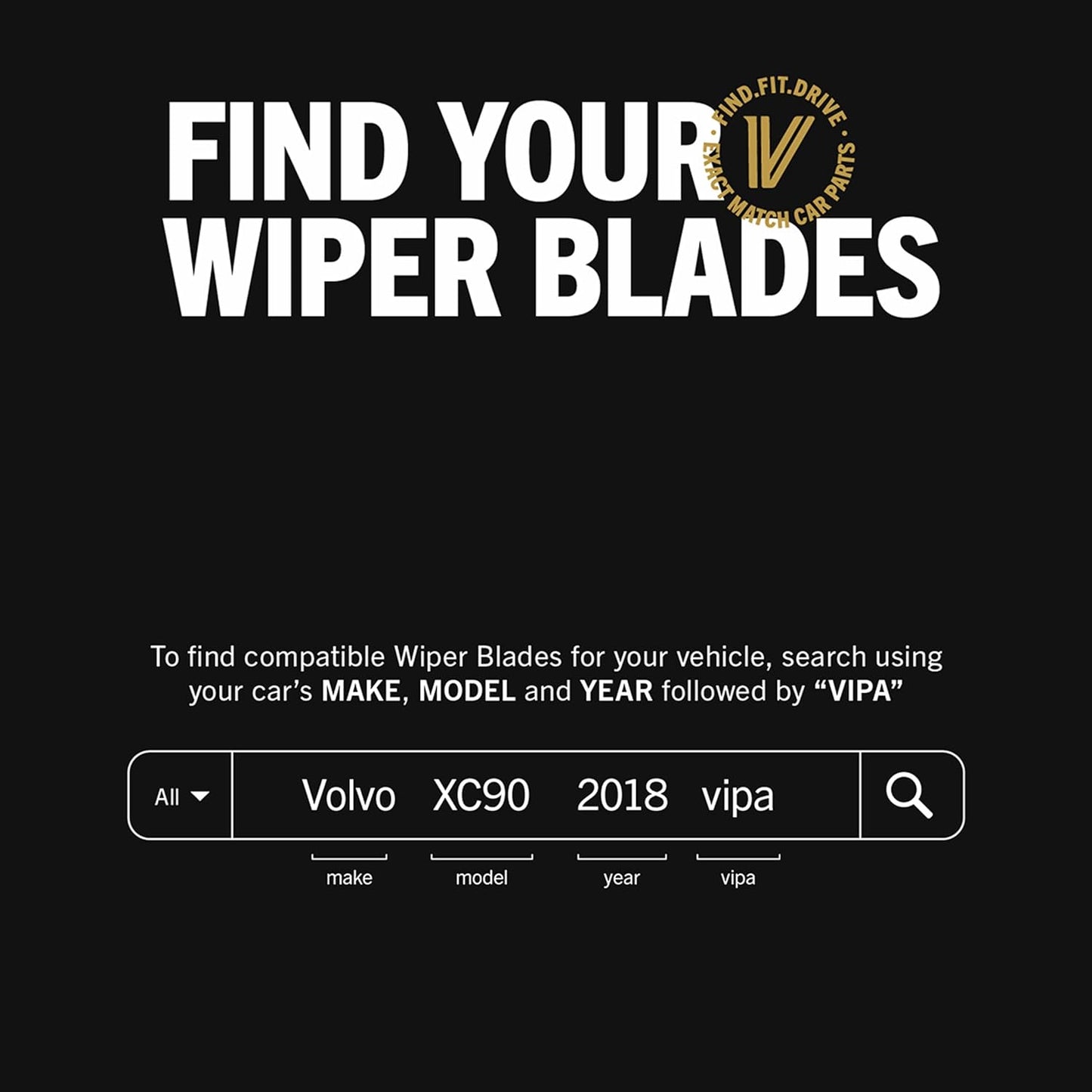 Vipa Wiper Blade Set Fits: JAGUAR E-PACE SUV Sep 2017 Onwards