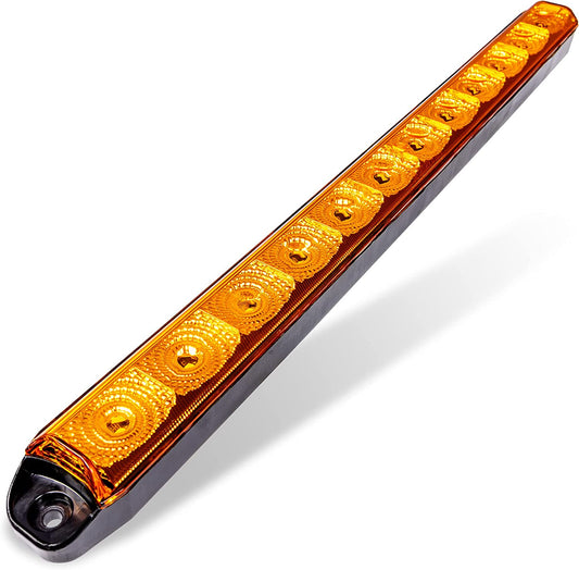TRUE MODS 16" 12 Amber LED Trailer Light Bar [Hazard + Sequential Turn Signal] [DOT FMVSS 108] [SAE I6P2] [IP67 Submersible] Running Side Marker ID Rear Tail Light Bar Motorcycle Utility Boat Trailers