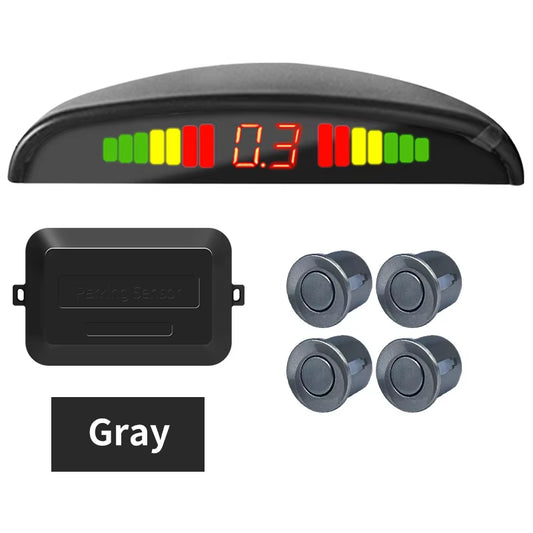Car LED Parking Sensor Kit 4 Sensors 22Mm Backlight Display Reverse Backup Radar Monitor System 12V 8 Colors