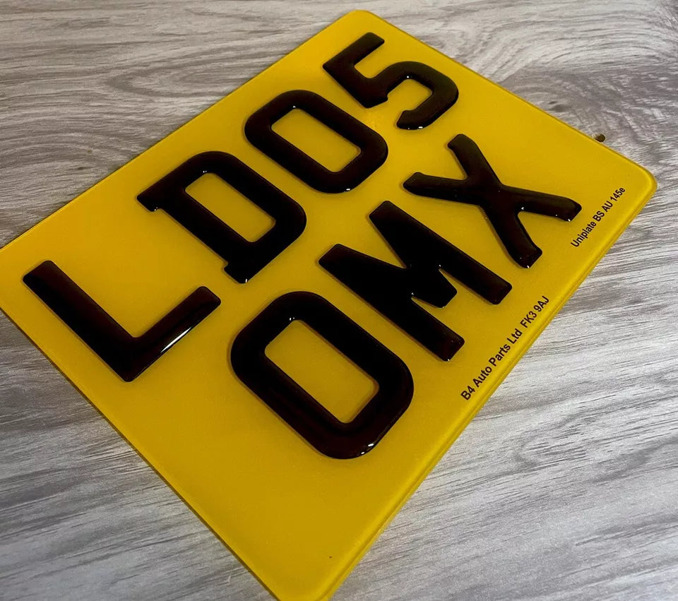 4D/3D Gel Motorbike Number Plate, 229 x 178, Road Legal