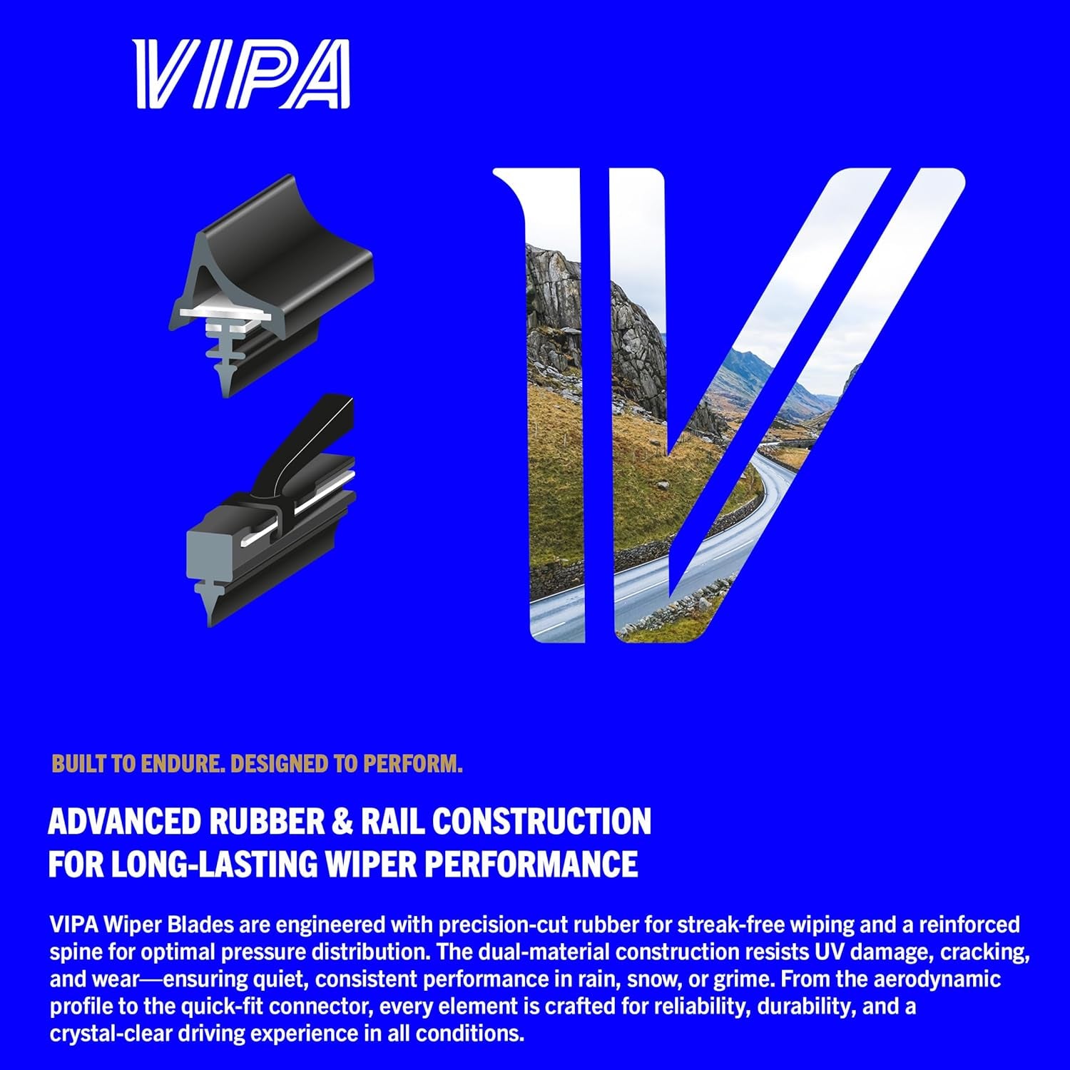 Vipa Wiper Blade Set Fits: JAGUAR E-PACE SUV Sep 2017 Onwards