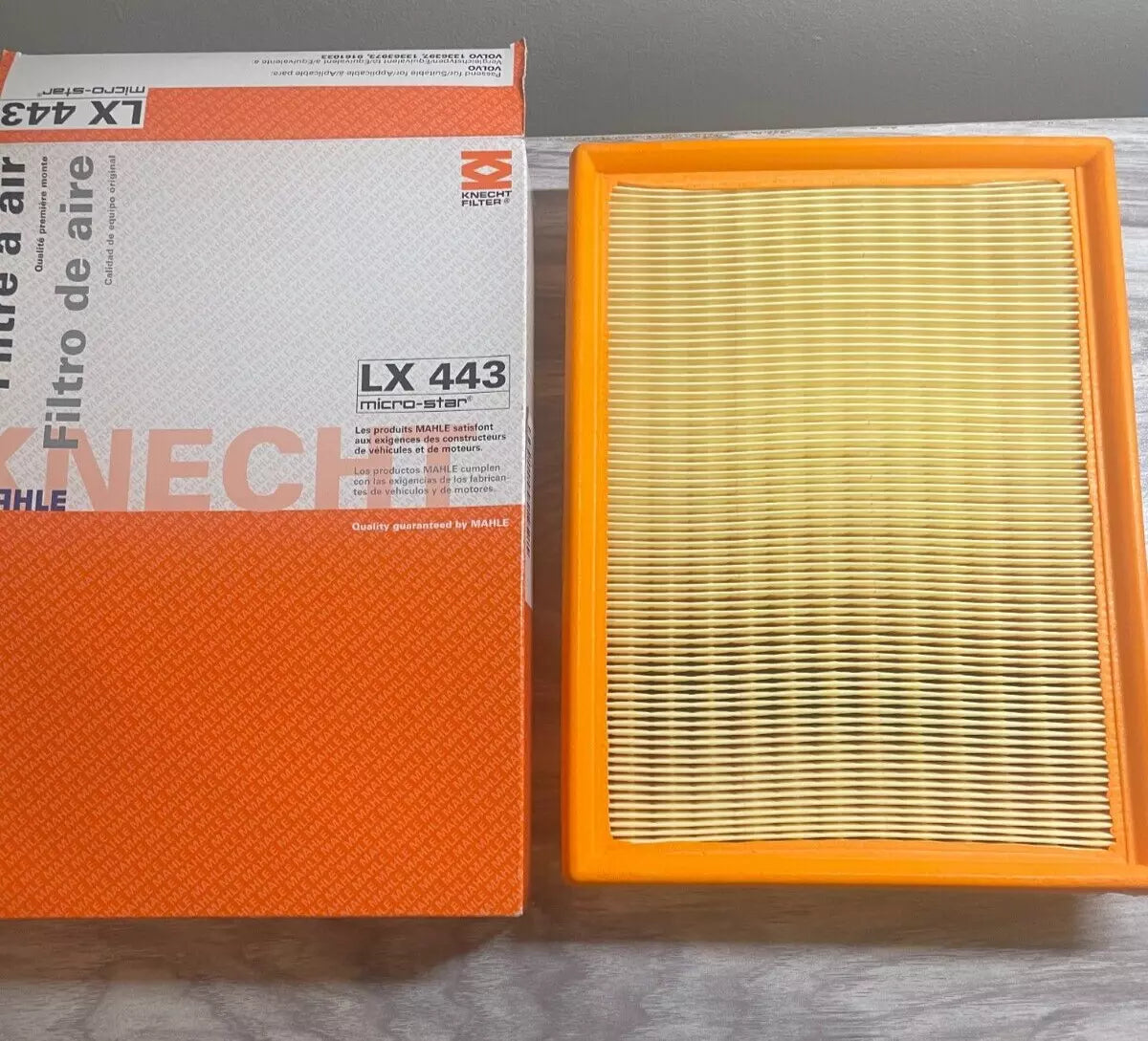 Mahle Knecht Air Filter Element, LX443, Volvo