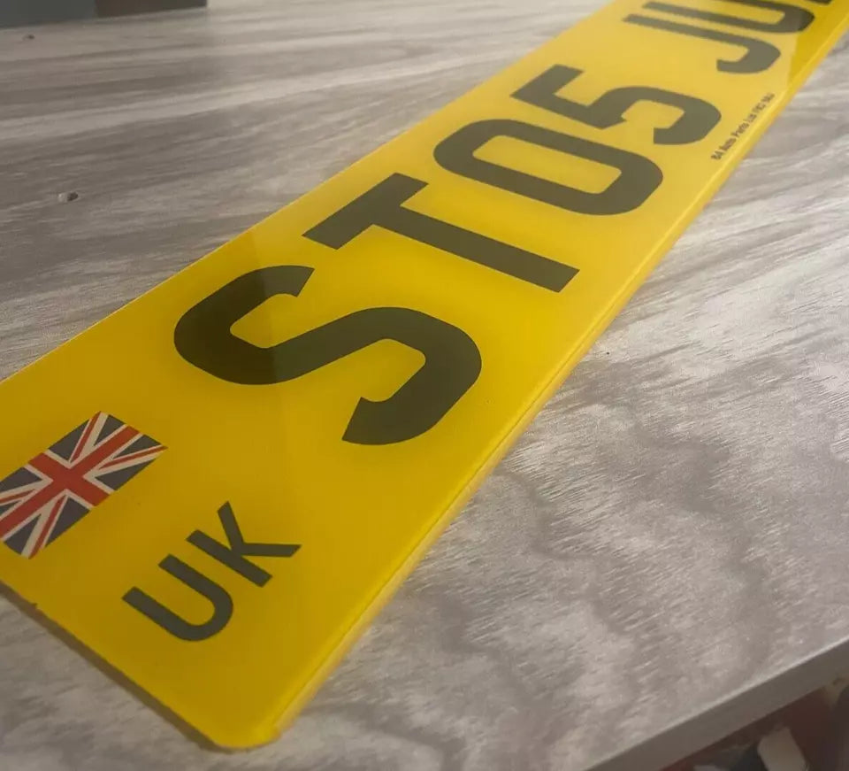 Standard Printed Number Plates, Pair, UK Road Legal