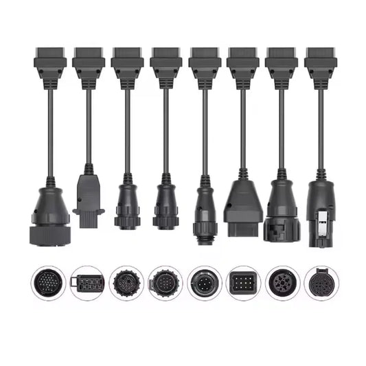 Full Set OBD2 Diagnostic Tool for 8 Trucks Iveco/Scania/Benz/Renault/Volvo OBD2 Scanner & Converter Cable for Truck Analyzer