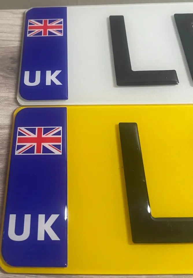 3D Gel Resin Number Plates, Pair, UK Road Legal, Gloss Black