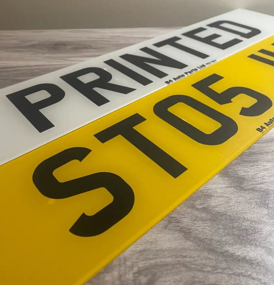 Standard Printed Number Plates, Pair, UK Road Legal